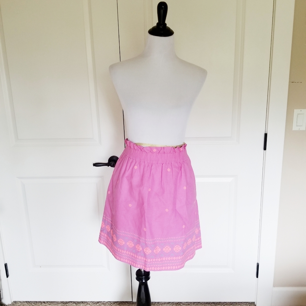 J Crew Factory Sidewalk Pink Geometric Print Skirt